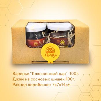 Подарочный набор «Джем из сосновых шишек и Варенье «Клюквенный дар» в баночках по 100 г - Клуб Восстанови Здоровье "Re-health"