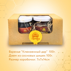 Подарочный набор «Джем из сосновых шишек и Варенье «Клюквенный дар» в баночках по 100 г - Клуб Восстанови Здоровье "Re-health"