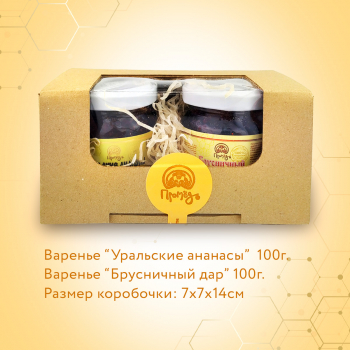 Подарочный набор «Варенья «Уральские ананасы» и «Брусничный дар» в баночках по 100 г - Клуб Восстанови Здоровье "Re-health"