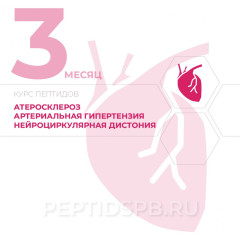 Курс пептидов при атеросклерозе, артериальной гипертензии, нейроциркулярной дистонии 3-й месяц